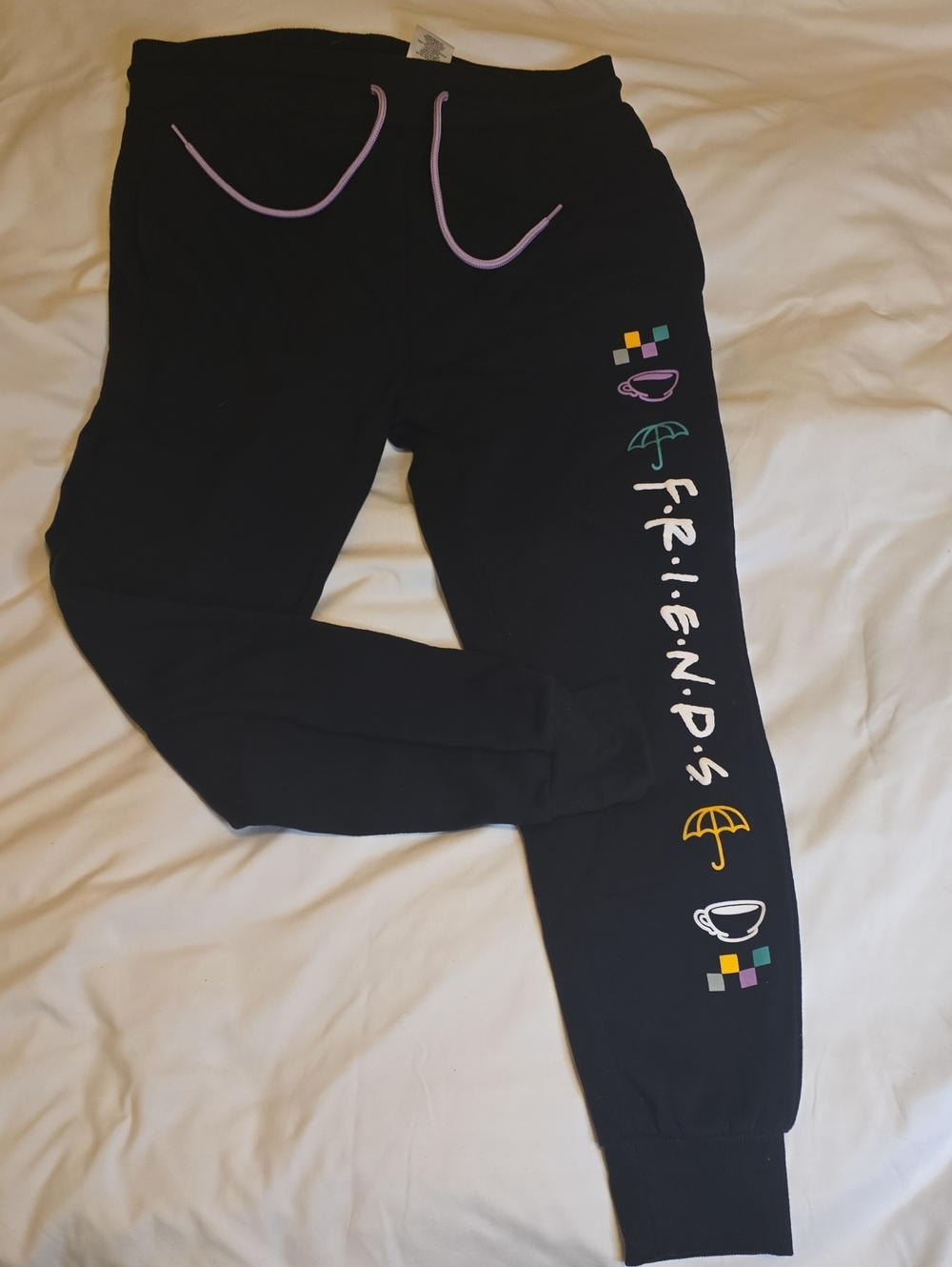 Black 'Friends' Logo Jogger Pants
